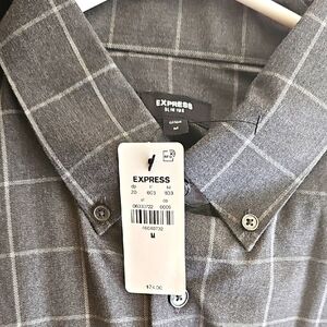 Express Gray Slim Fit Men's Shirt